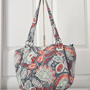 Vera Bradley Floral Gray and Red Bag
